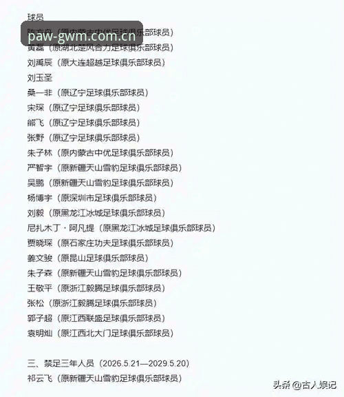 足协第三批禁足名单详解——狗万体育平台老用户谈中国足球反腐风暴